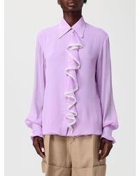 Alberta Ferretti - Silk Shirt With Ruffles - Lyst