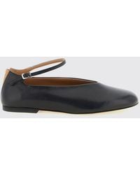 Jil Sander - Elyss Nappa Leather Flats With Ankle Strap - Lyst