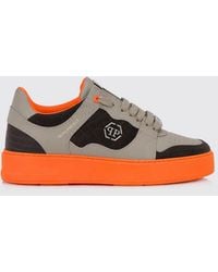Philipp Plein - Bicolour Leather And Suede Low-Top Trainers With Hexagon Logo - Lyst