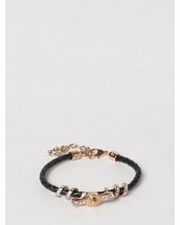 Versace - Armband Aus Geflochtenem Leder Und Messing Mit Strasssteinen - Lyst