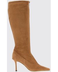 Jimmy Choo - Jozi Monogram Suede Knee-High Boots With A Stiletto Heel - Lyst