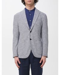 Manuel Ritz - Cotton And Linen Single Breasted Blazer - Lyst