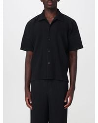 Homme Plissé Issey Miyake - Homme Plissé Issey Miyake Crêpe Short-Sleeved Bowling Shirt - Lyst