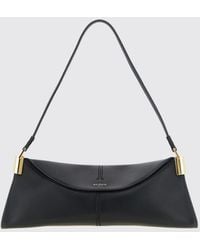Balmain - 64-83 Smooth Calfskin Leather Shoulder Bag With Flap Closure - Lyst