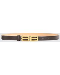 Balenciaga - Smooth Calfskin Belt With Bb Monogram Buckle - Lyst
