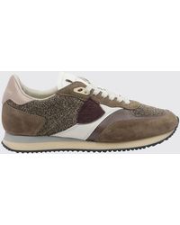 Philippe Model - Blville Low-Top-Sneakers Aus Veloursleder Und Lurex Mit Gezahnter Sohle - Lyst