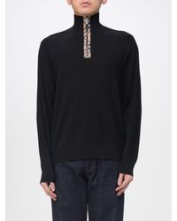 Burberry - Wool And Cotton Zip Pullover - Lyst