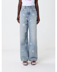 Fiorucci - Printed Denim Wide Leg Jeans - Lyst