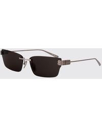 Balenciaga - Rectangular Metal Sunglasses With Monogram And Adjustable Nose Pads - Lyst