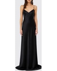 Max Mara - Long Satin V-Neck Evening Gown With Small Train - Lyst