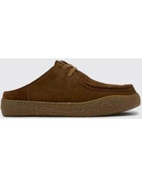 Camper - Peu Terreno Suede Mules With Raised Apron Seam - Lyst