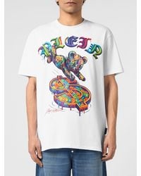 Philipp Plein - Cotton T-Shirt With Teddy Bear Print And Logo - Lyst