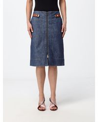 Fendi - Two-Way Zip Cotton Pencil Midi Skirt - Lyst