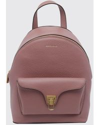 Coccinelle - Beat Generation Small Leather Backpack With Front Pocket - Lyst