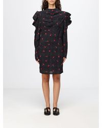 Mar De Margaritas - Floral Print Sheath Mini Dress With Ruched Shoulders - Lyst