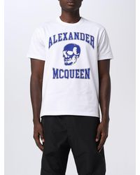 Alexander McQueen - T-shirt in cotone con stampa a contrasto - Lyst