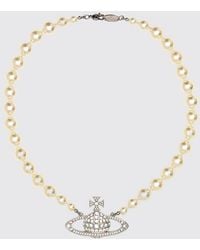 Vivienne Westwood - Brass Orb Pendant Choker Necklace With Faux Pearls - Lyst
