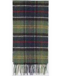 Barbour - Tartan Pattern Wool And Cashmere Blend Scarf With Fringed Hem - Lyst