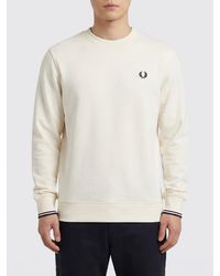 Fred Perry - Cotton Crew-Neck Sweatshirt With Logo - Lyst