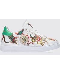 Philipp Plein - Low-Top Smooth Calfskin Leather Trainers With Side Hexagon Logo - Lyst