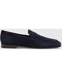 Santoni - Carlos Suede Loafers - Lyst