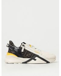 Fendi - Flow Vitello Leather & Tonal Logo Jacquard Sneakers - Lyst