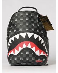 Sprayground - Saffiano Coated Cotton Check Backpack With Printed Logo - Lyst