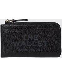 Marc Jacobs - The Wallet Pebbled Leather Card Holder With Zip And Embossed Logo - Lyst