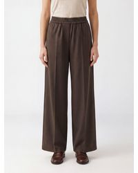 Brunello Cucinelli - Wool Blend Wide-Leg Trousers With Elasticated Waist - Lyst