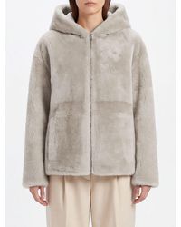 Yves Salomon - Cropped Lambskin Jacket With Hood And Zip - Lyst