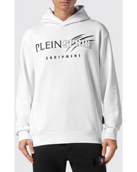Philipp Plein - Printed Logo Cotton Hoodie With Dropped Shoulders - Lyst