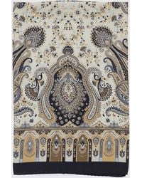 Etro - Pure Silk Scarf With Abstract Paisley Print - Lyst