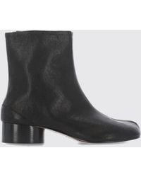 Maison Margiela - Tabi Sheepskin Ankle Boots With Split Toe And Cylindrical Heel - Lyst