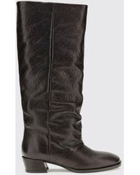 P.A.R.O.S.H. - P.A.R.O.S.H. Slouchy Calfskin Leather Knee-High Boots - Lyst