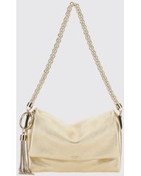 Jimmy Choo - Callie Flap Laminated Nappa Shoulder Bag With Metallic Tassels - Lyst
