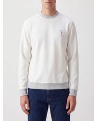 Brunello Cucinelli - Cotton Crewneck Sweatshirt With Contrast Embroidered Logo - Lyst