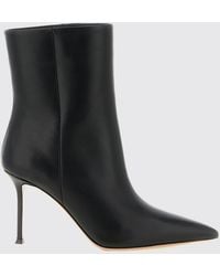 Aquazzura - Harper Calfskin Leather Ankle Boots With High Stiletto Heel - Lyst
