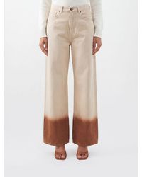 Alanui - High-Waisted Wide-Leg Jeans With Bicolour Abstract Print - Lyst