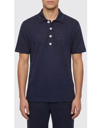 Eleventy - Linen Polo Shirt - Lyst