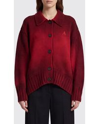 The Attico - Relaxed Fit Wool Cardigan With Embroidered Monogram - Lyst
