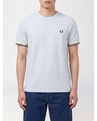 Fred Perry - Slim Fit Cotton T-Shirt With Contrast Tipping And Logo - Lyst