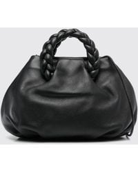 Hereu - Mini Bombon Lambskin Bag With Braided Handles And Shoulder Strap - Lyst