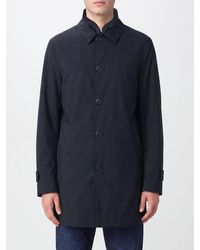 Herno - Slim Fit Water-Repellent Padded Technical Fabric Trench Coat - Lyst