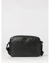Emporio Armani - Leather Messenger Bag With Embossed Eagle Logo And Logo Strap - Lyst