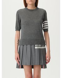 Thom Browne - Wool Crewneck Sweater With 4-Bar Stripe - Lyst