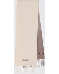 Jacquemus - Alpaca Wool-Blend Scarf With Contrast Logo And Fringes - Lyst