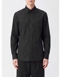 Jil Sander - Long-Sleeved Polyester Shirt With A French Collar And Curved Hem - Lyst