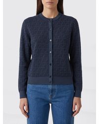 Fendi - Ff Wool Crewneck Cardigan - Lyst