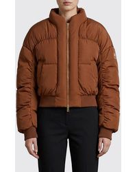 Elisabetta Franchi - Quilted Cropped Puffer Jacket With High Neck And Contrast Logo - Lyst