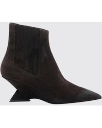 The Attico - Cheope Suede Chelsea Boots With Wedge Heel - Lyst